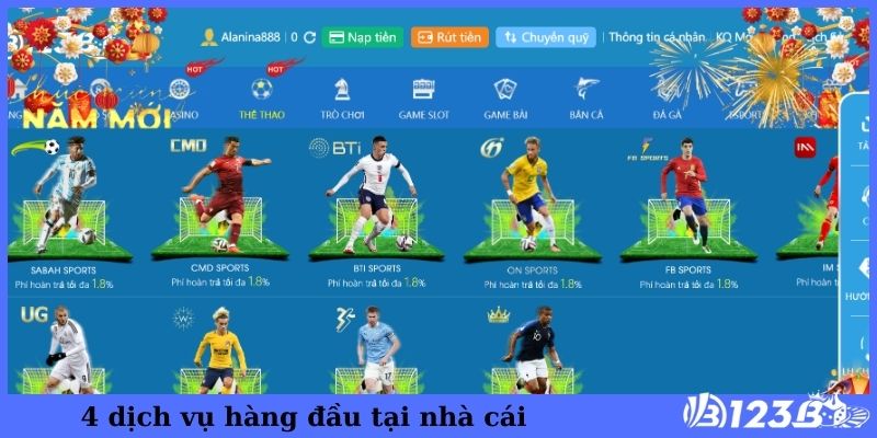 4 dịch vụ hàng đầu tại nhà cái 