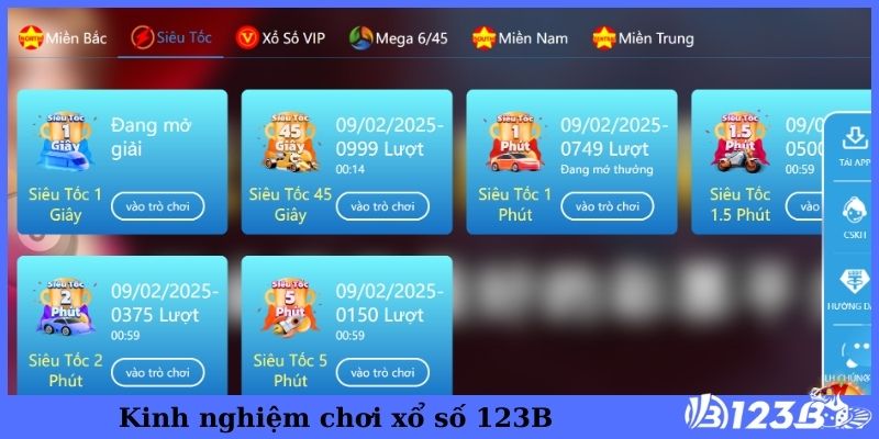 Kinh nghiệm chơi xổ số 123B