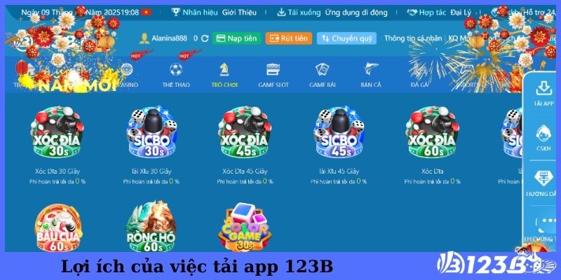 Lợi ích của việc tải app 123B