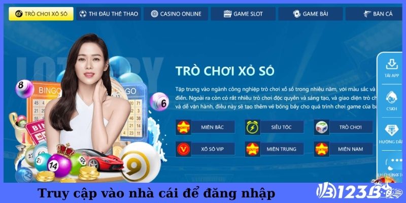 Truy cập vào nhà cái để đăng nhập