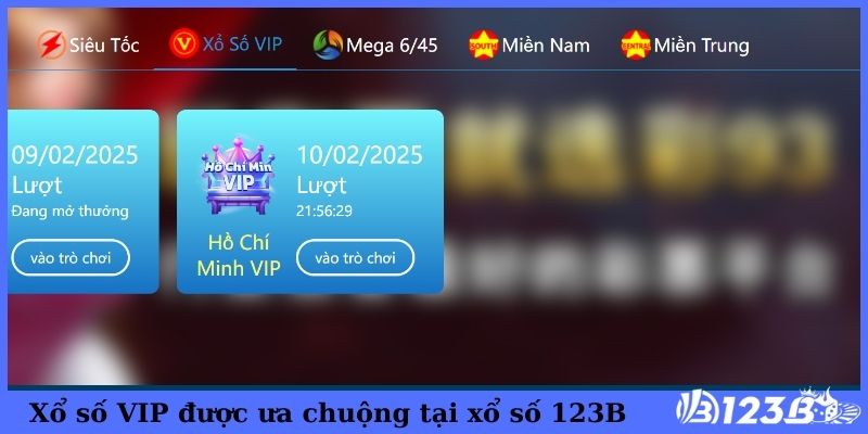 Xổ số VIP được ưa chuộng tại xổ số 123B